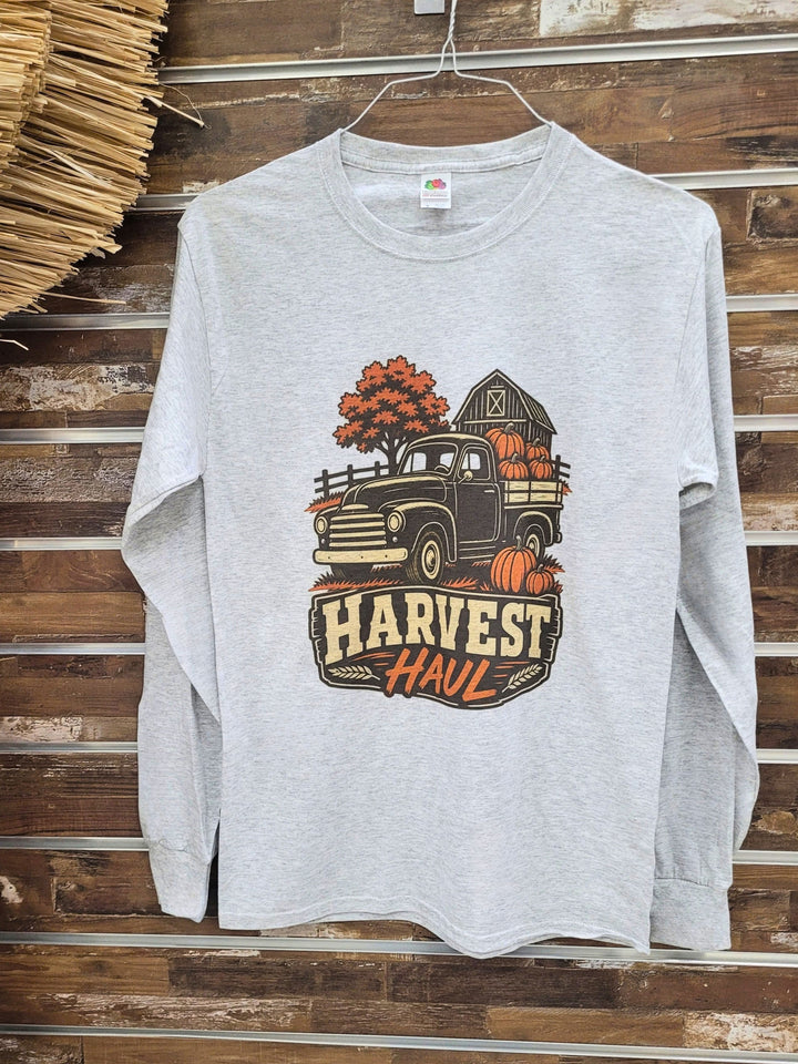 Pumpkin Truck Harvest Haul Long Sleeve GraphicT-Shirt