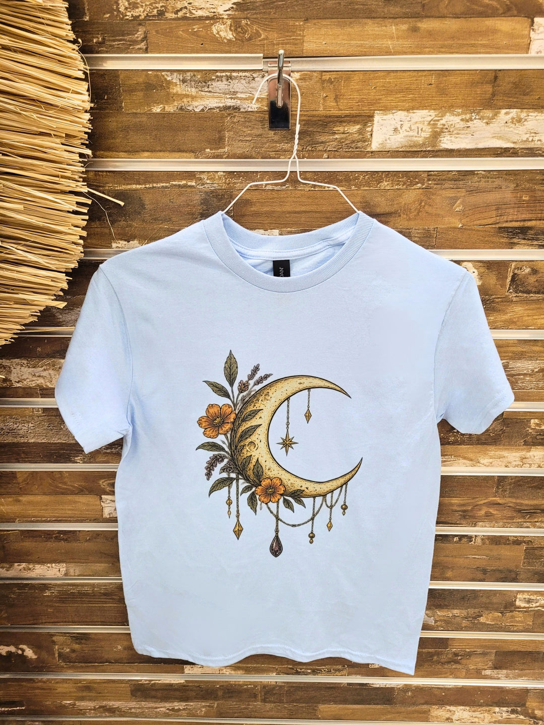 Gem Floal Moon with Stars Graphic T-Shirt