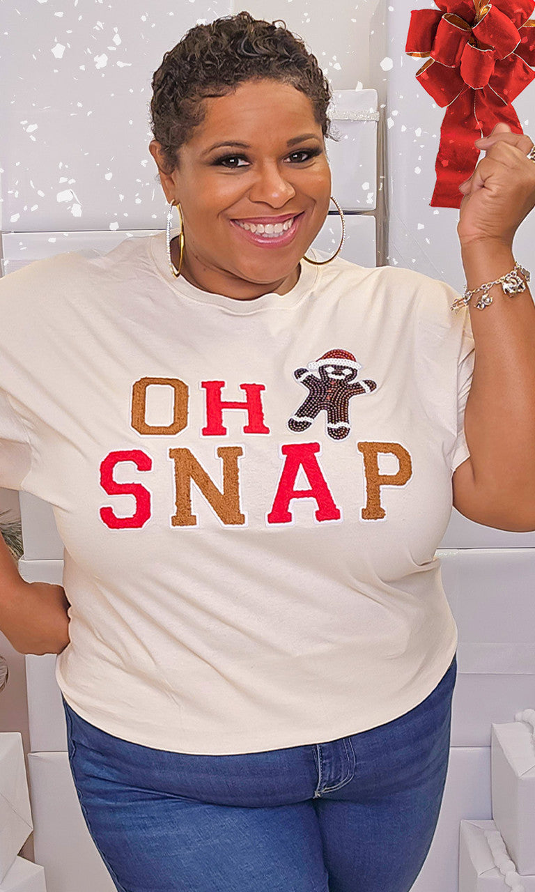 Soft Chenille Oh Snap Graphic T-Shirt