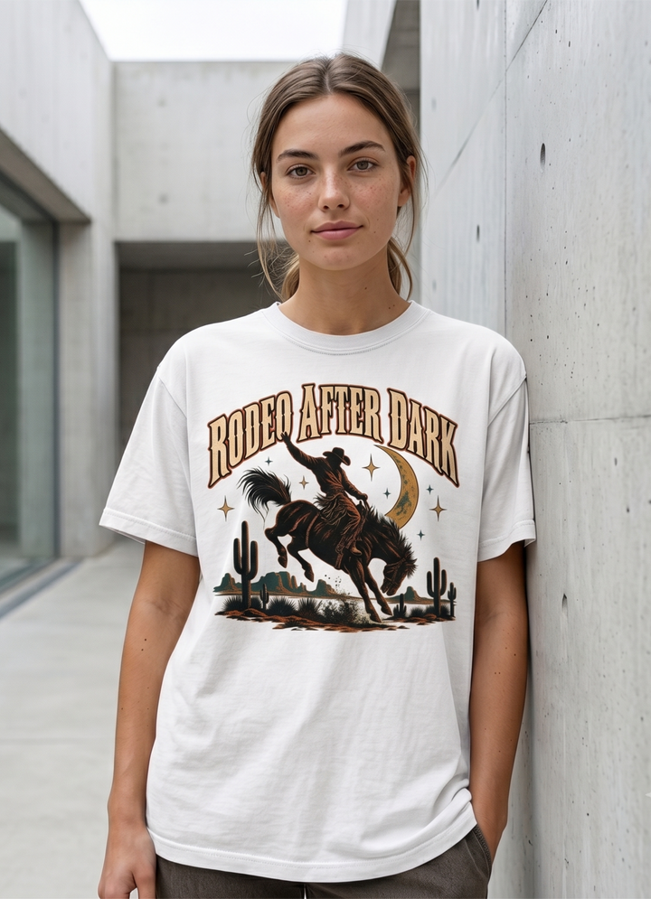 Rodeo After Dark Western Cowboy Comfort Color T-Shirt