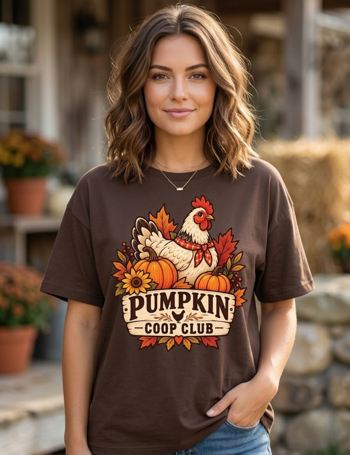 Pumpkin Coop Club Graphic Comfort Color T-Shirt