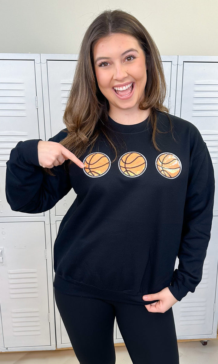 Sparkle Basketball Adult Sweatshirt