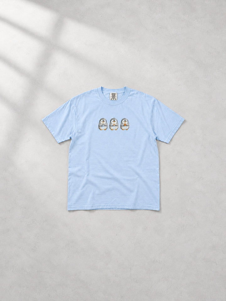 Winter Grumpy Penguins Graphic Comfort Color T-Shirt