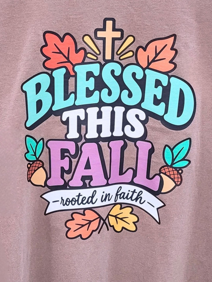 Blessed This Fall Rooted in Faith Graphic Comfort Color T-Shirt