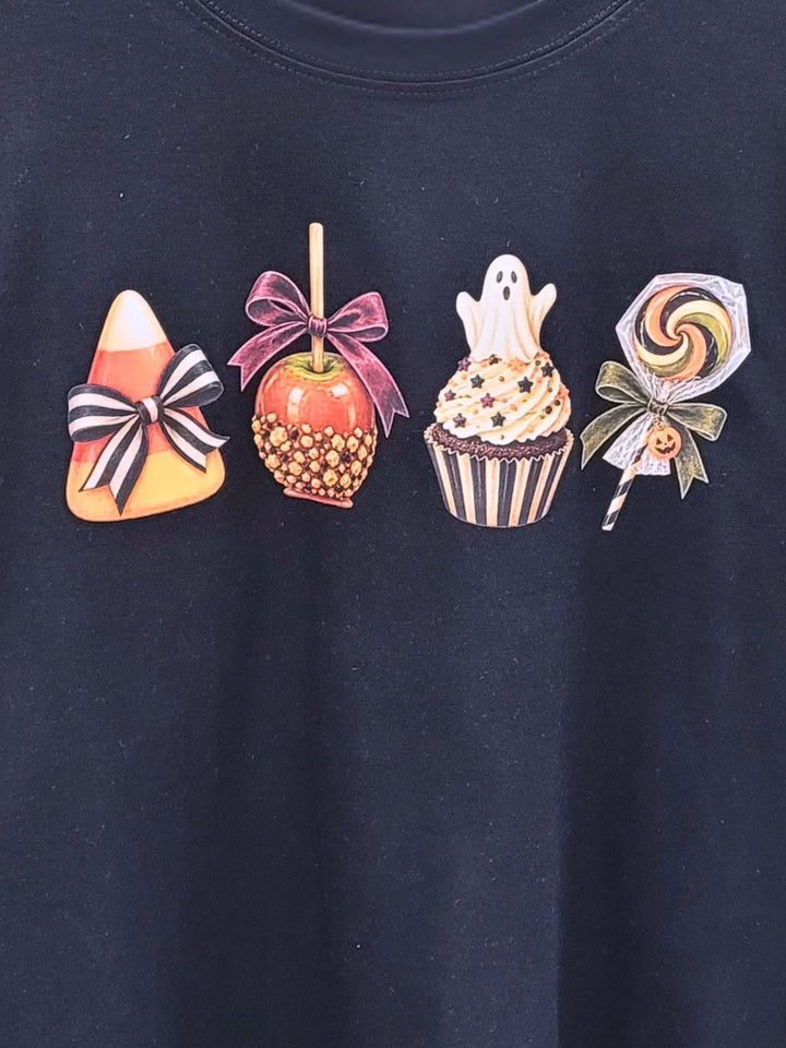 Halloween Candy LineUp Boyfrind Long Sleeve Graphic T-Shirt