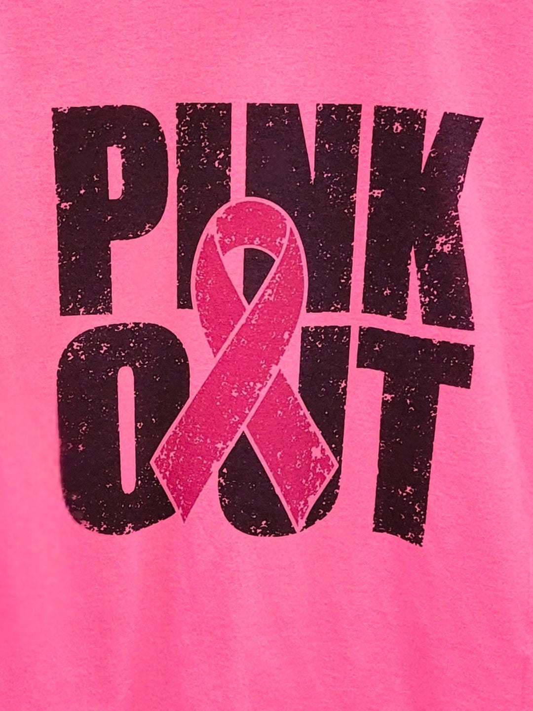 Grunge Pink Out Ribbon Graphic T-Shirt