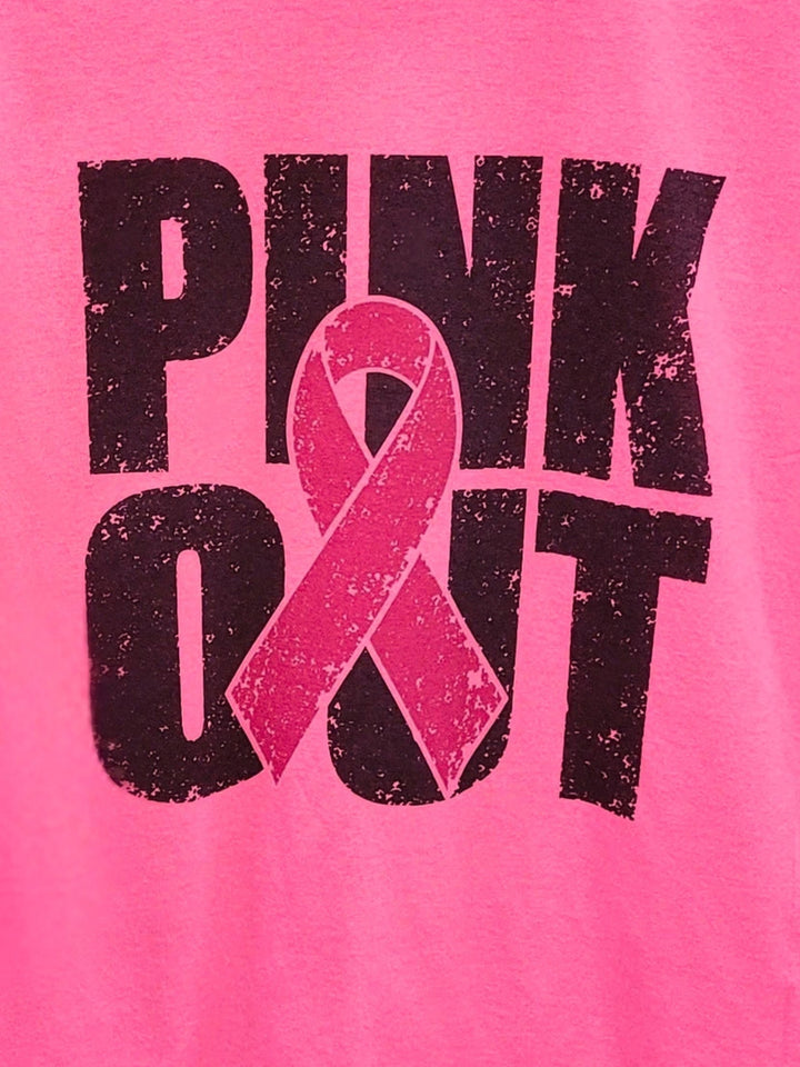 Grunge Pink Out Ribbon Graphic T-Shirt