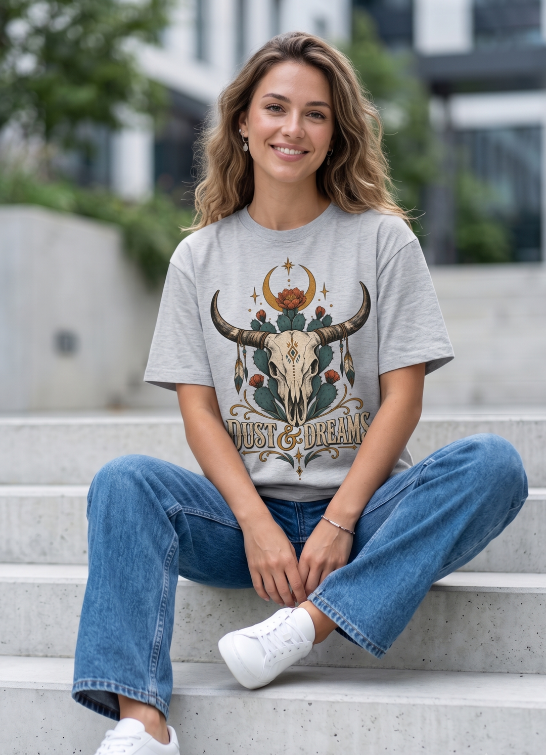 Dust &amp; Dreams Western Longhorn Graphic T-Shirt
