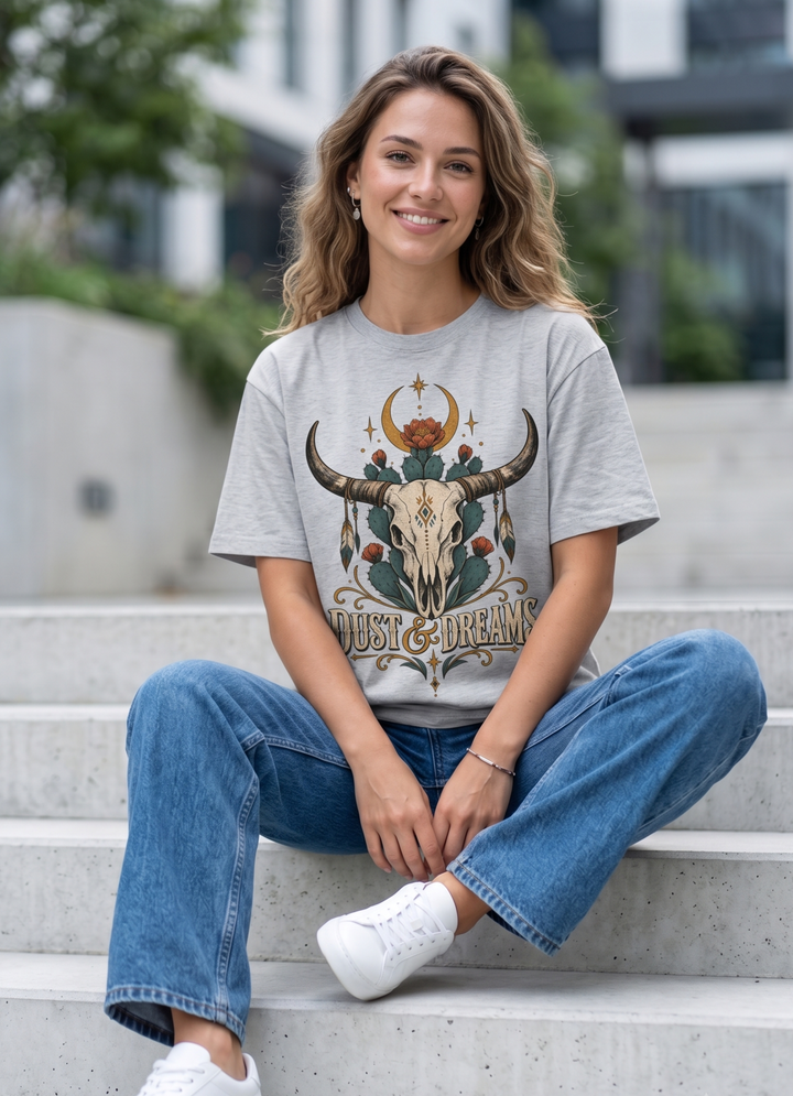 Dust &amp; Dreams Western Longhorn Graphic T-Shirt