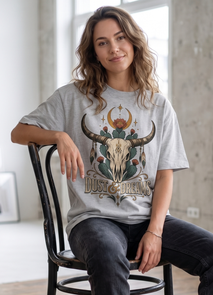 Dust &amp; Dreams Western Longhorn Graphic T-Shirt