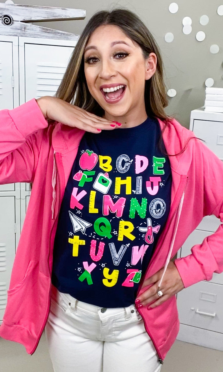 T2D Alphabet School Graphic T-Shirt