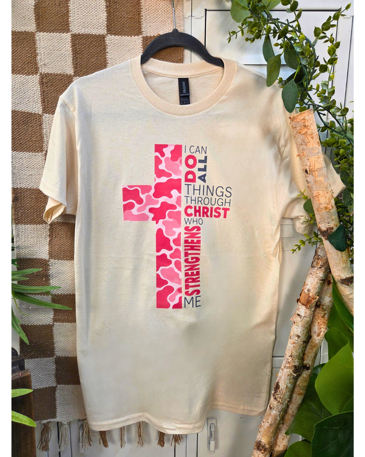 Camo(Womens) Philippians 4:13 Graphic T-Shirt