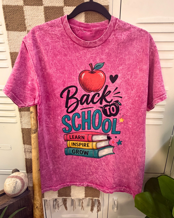 Back To School Apple Mineral Washed Graphic Shirt