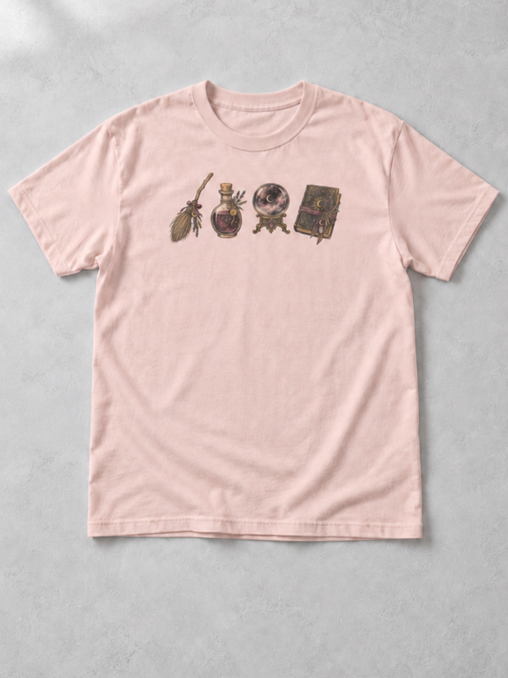 Magic Purple Halloween Lineup Graphic T-shirt