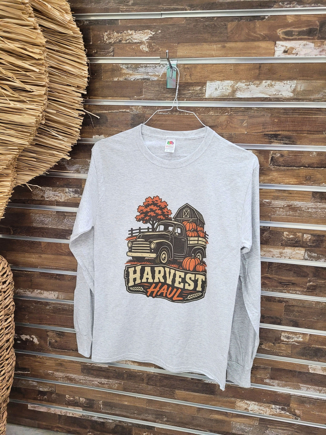 Pumpkin Truck Harvest Haul Long Sleeve GraphicT-Shirt