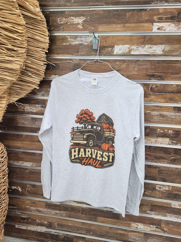 Pumpkin Truck Harvest Haul Long Sleeve GraphicT-Shirt