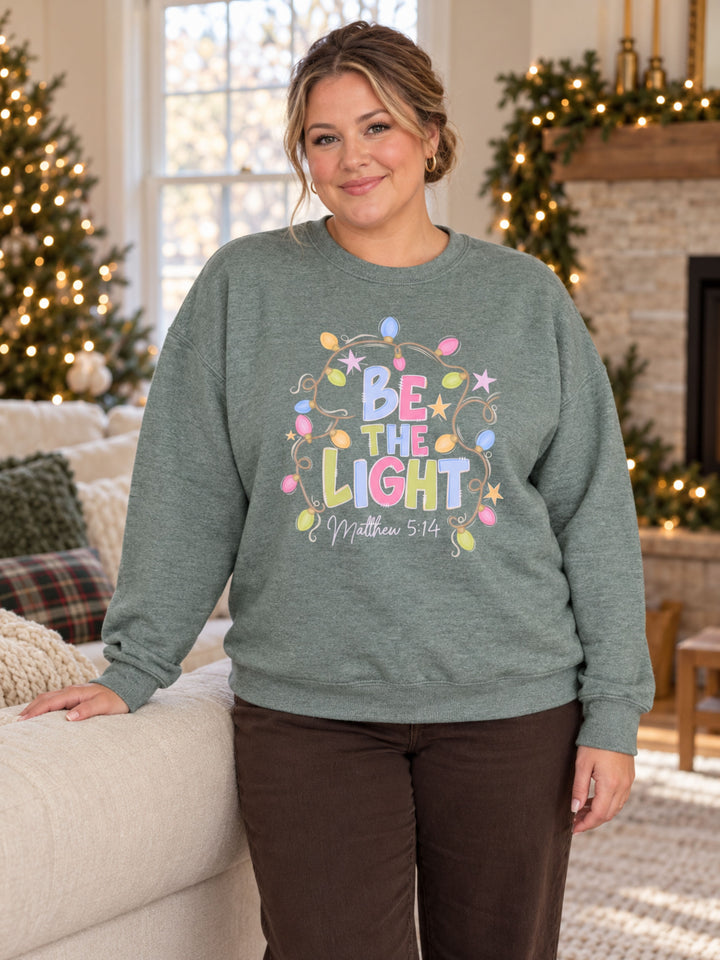 Be the Light Christmas Graphic Sweatshirt