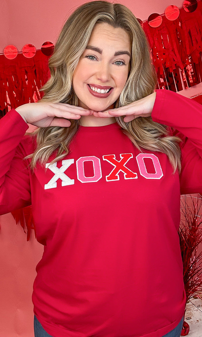 Soft Chenille XOXO Boyfriend Long Sleeve