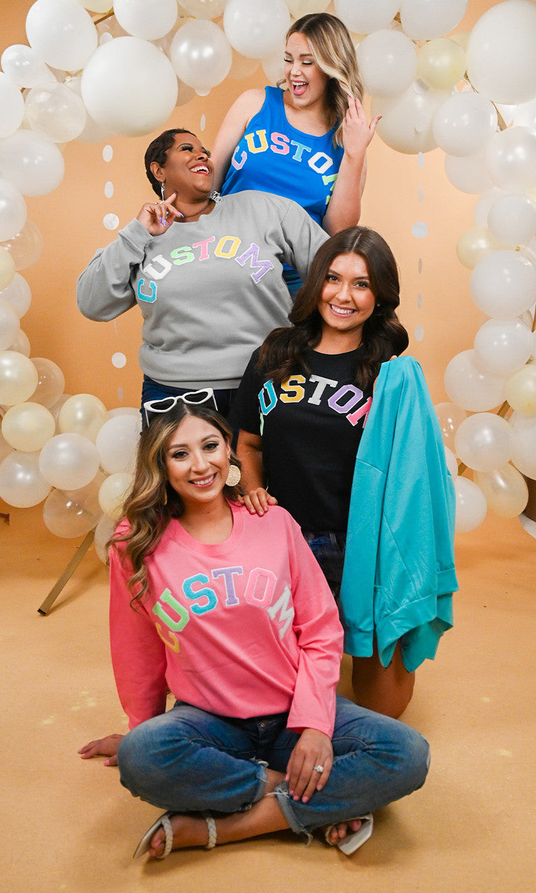 Soft Chenille Custom Boyfriend Long Sleeve