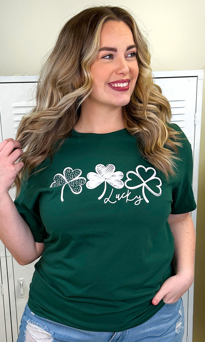Lucky Clovers Graphic Adult T-Shirt
