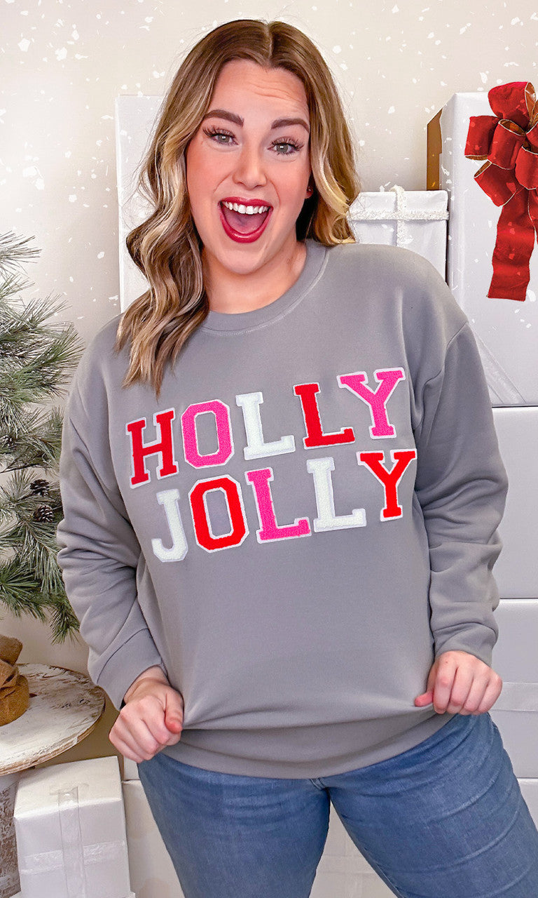 Soft Chenille Holly Jolly Graphic Sweatshirt
