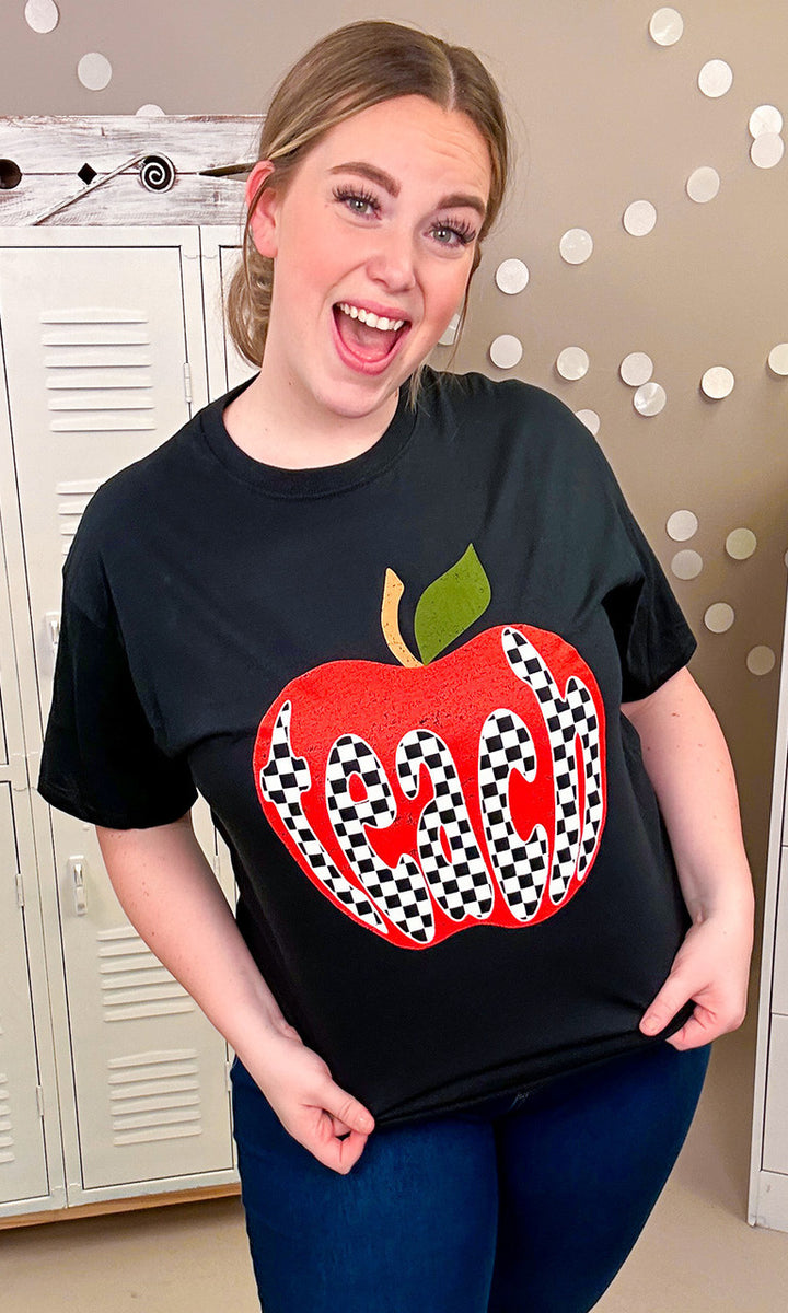Checkerboard Teach Graphic T-Shirt