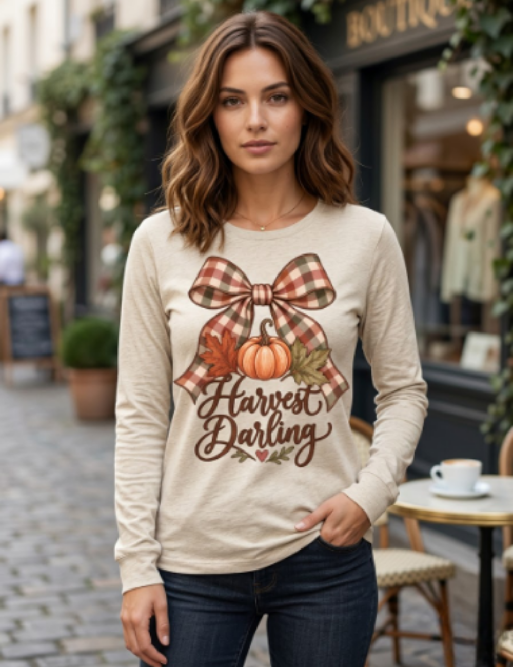 Harvest Darling Boyfriend Long Sleeve Graphic T-Shirt
