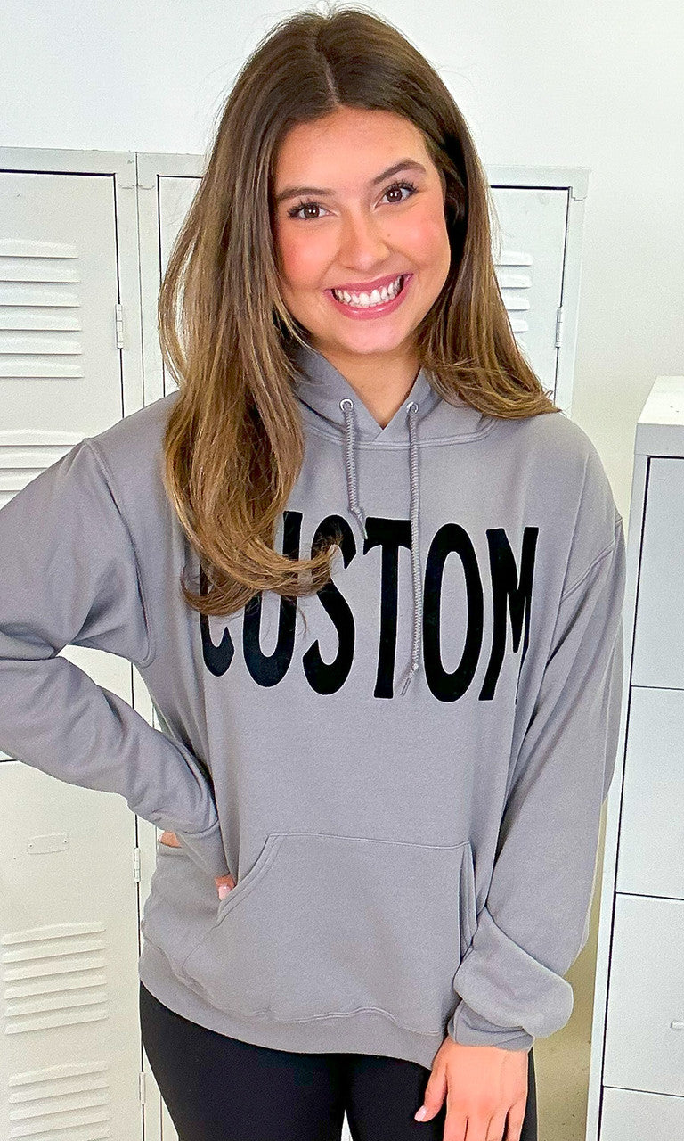 Custom Flock Big Letter Adult Hoodie