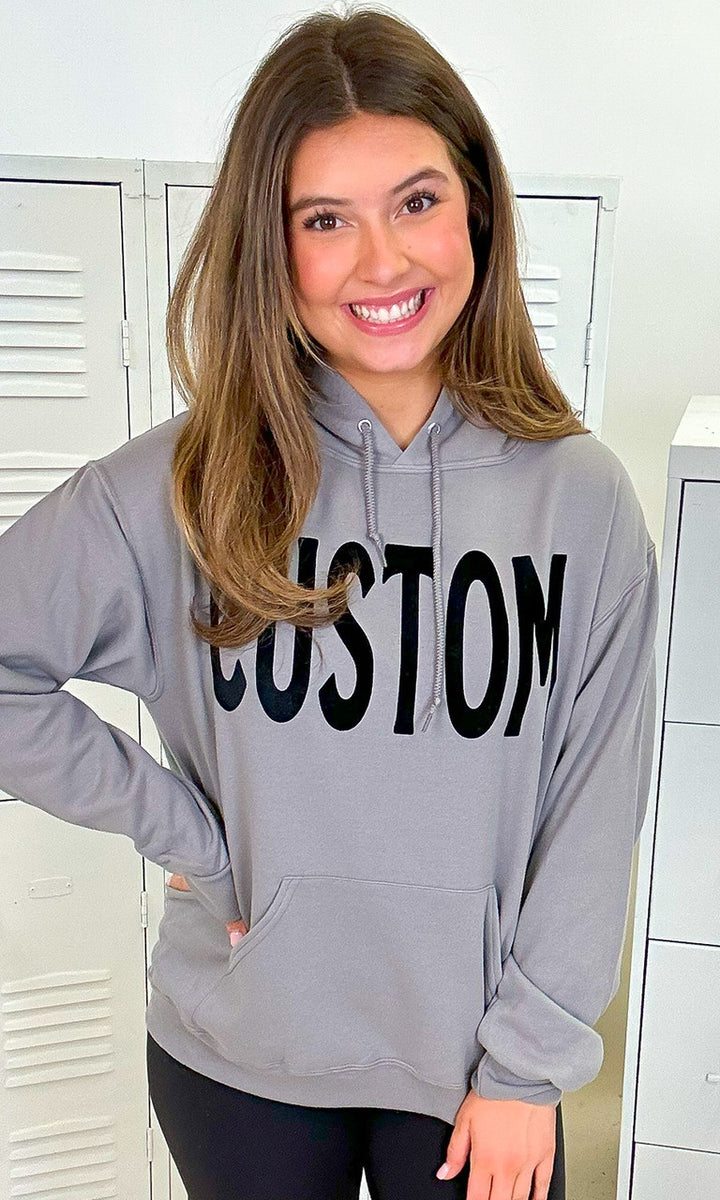 Custom Flock Big Letter Adult Hoodie