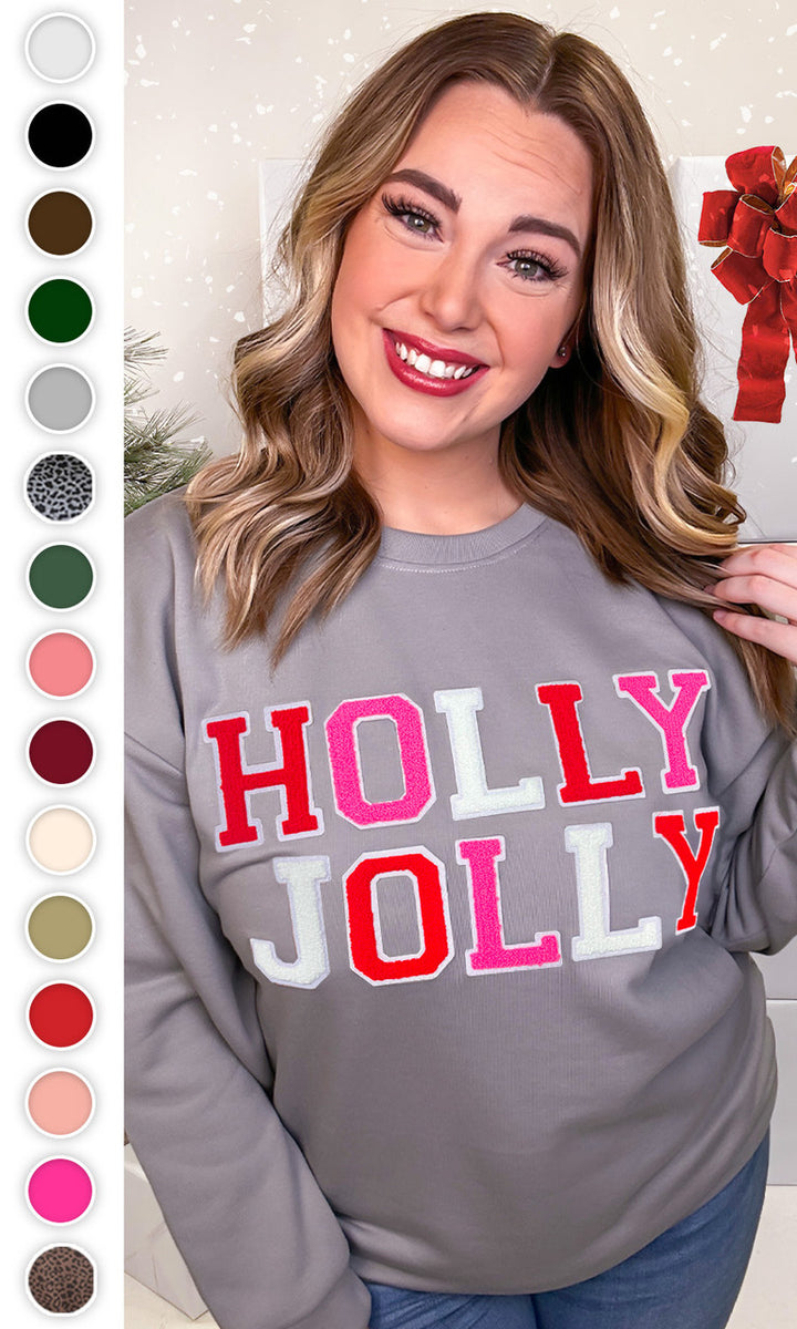 Soft Chenille Holly Jolly Graphic Sweatshirt