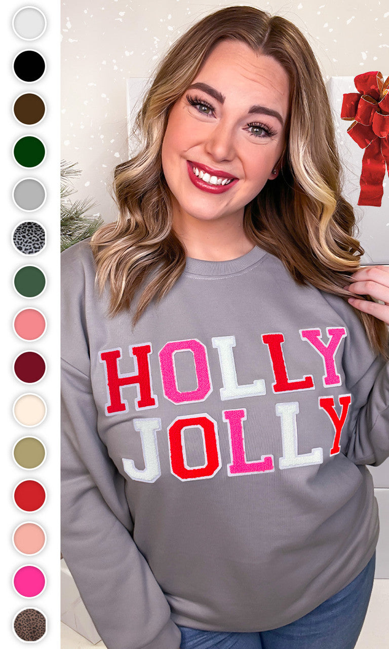 Soft Chenille Holly Jolly Graphic Sweatshirt