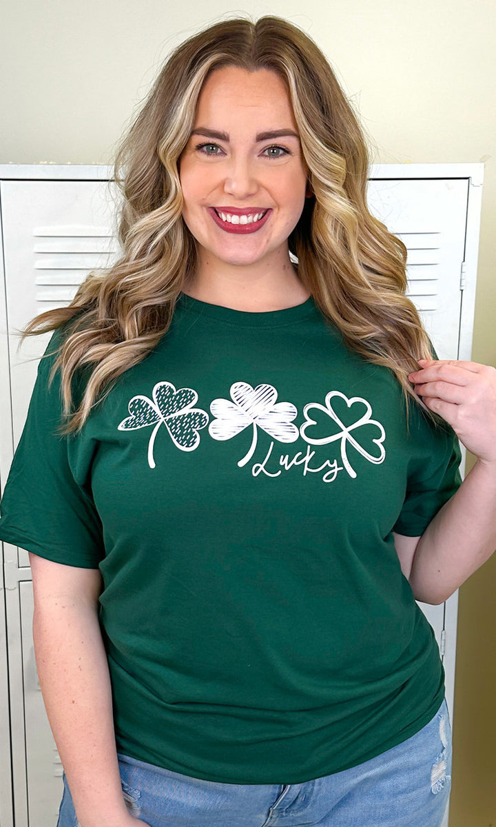 Lucky Clovers Graphic Adult T-Shirt