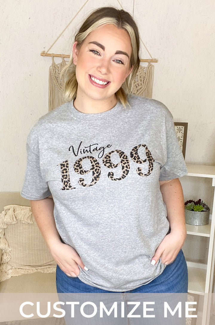 Leopard Vintage Birth Year T-Shirt