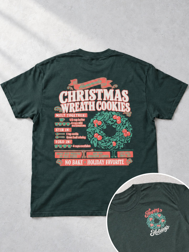 Christmas Wreath Cookie Graphic T-Shirt