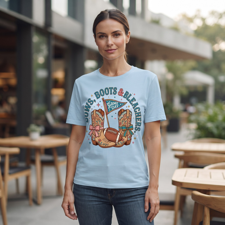 Bows, Boots &amp; Bleachers Gameday Graphic T-Shirt