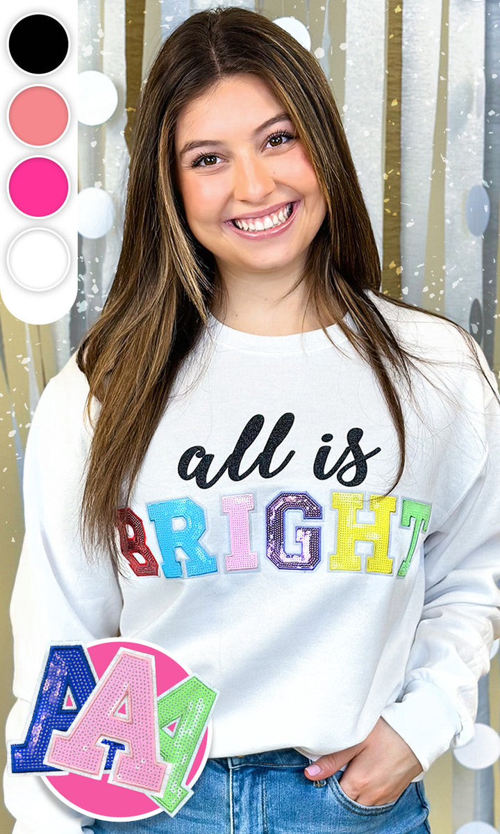 All is Bright Sequin Graphic Sweatshirt