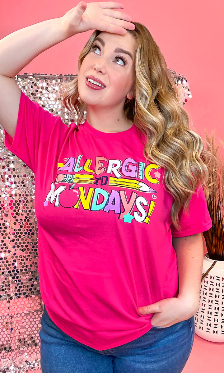 Teacher Allergic to Mondays Graphic T-Shirt