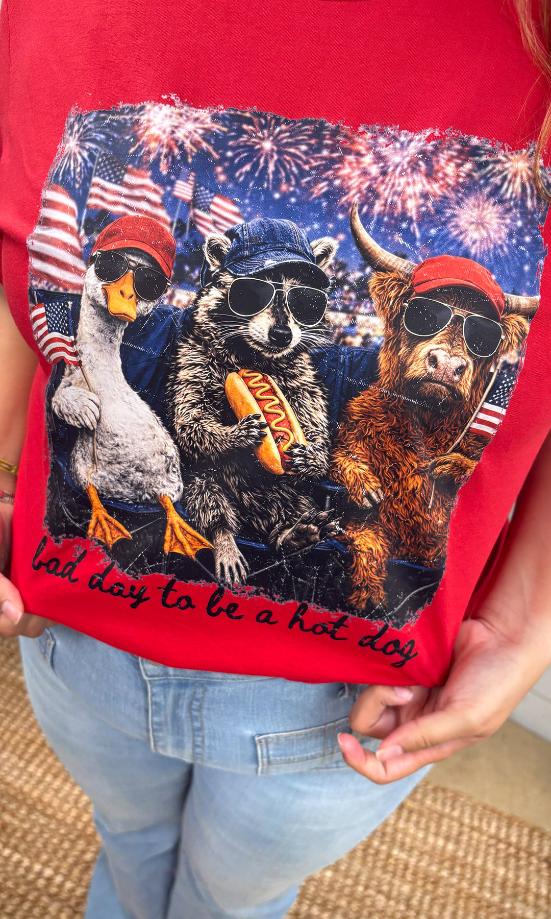 Bad Day to be a Hot Dog Animals Graphic T-Shirt