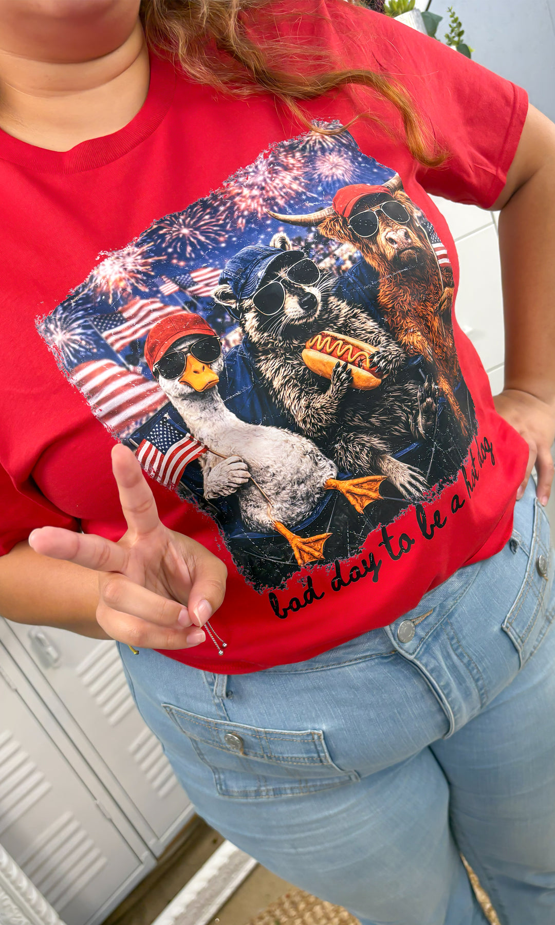 Bad Day to be a Hot Dog Animals Graphic T-Shirt
