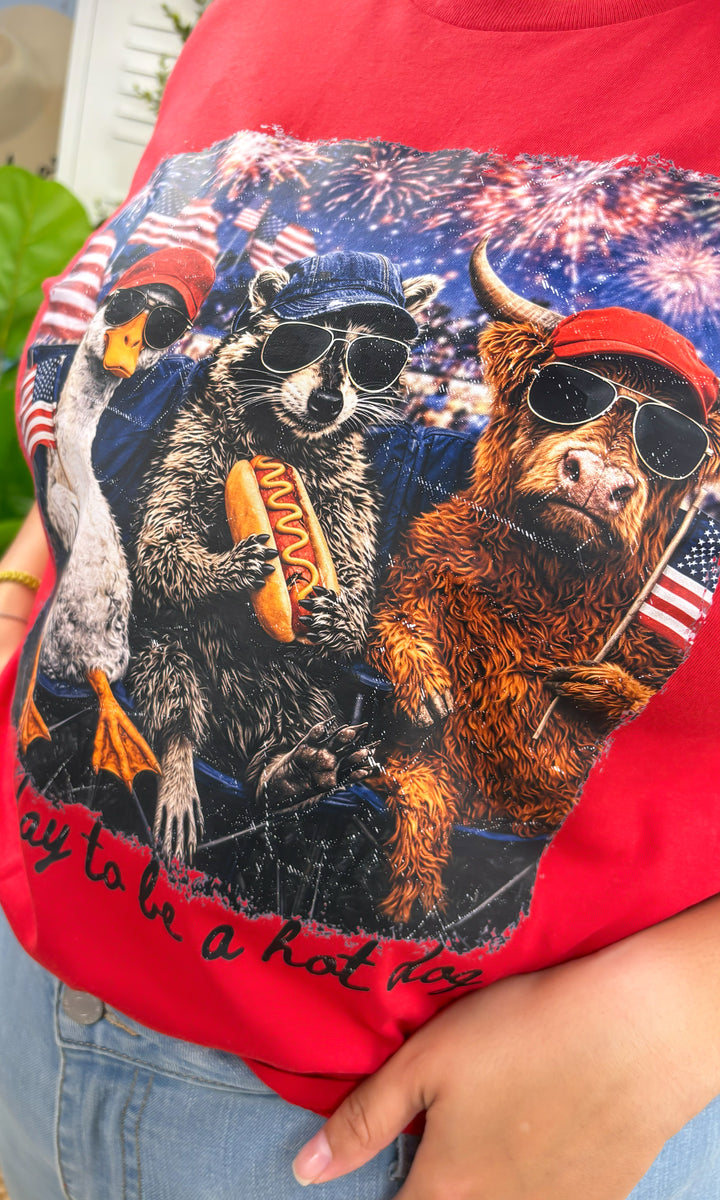Bad Day to be a Hot Dog Animals Graphic T-Shirt
