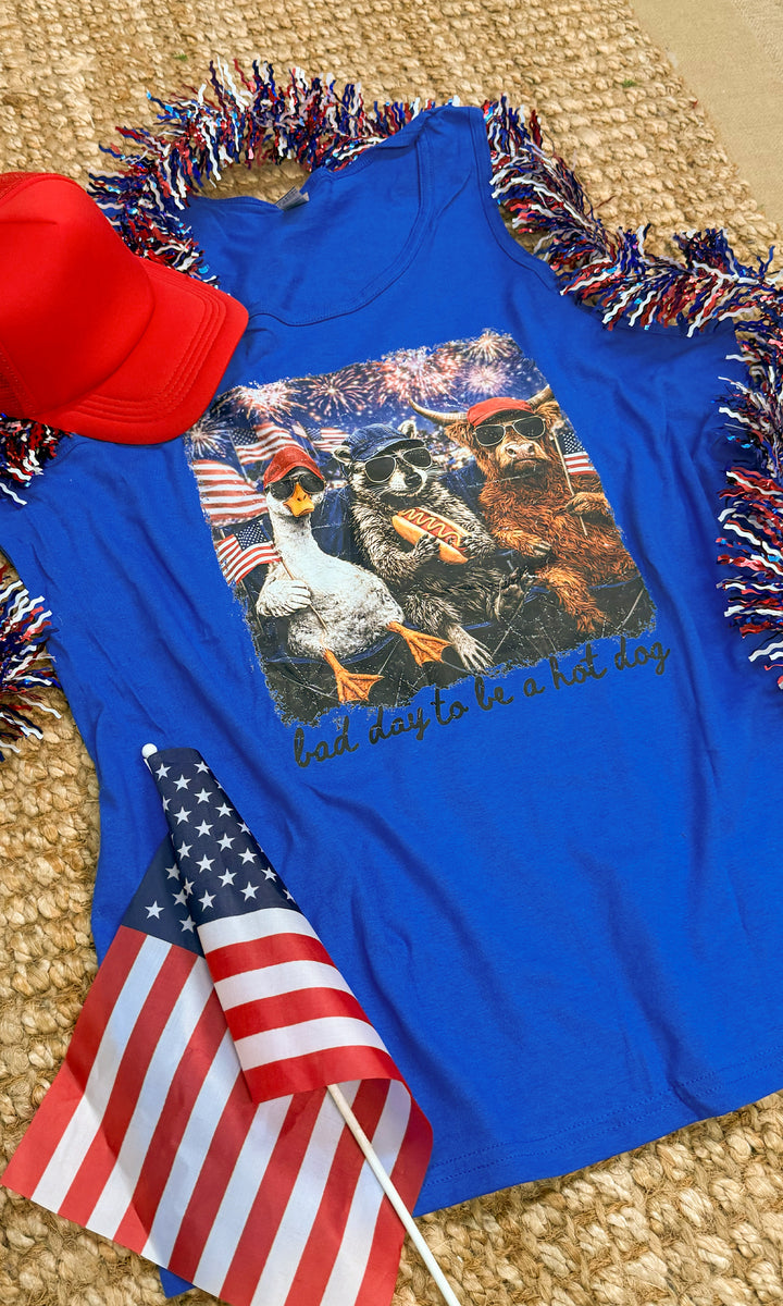 Bad Day To Be a Hot-Dog Animals Graphic Tank-Top