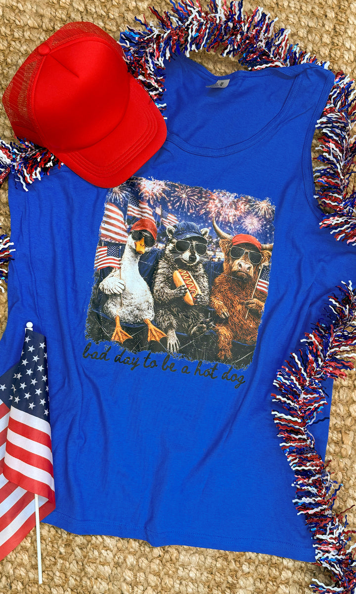 Bad Day To Be a Hot-Dog Animals Graphic Tank-Top