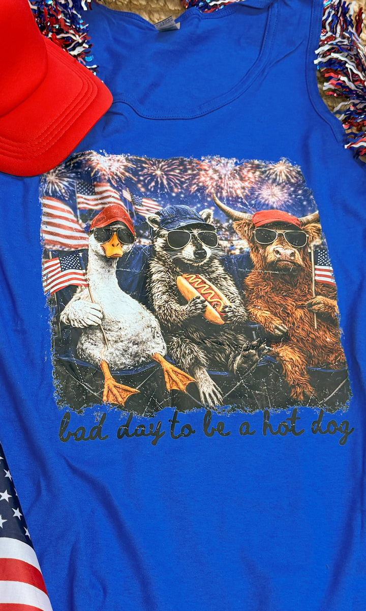 Bad Day To Be a Hot-Dog Animals Graphic Tank-Top
