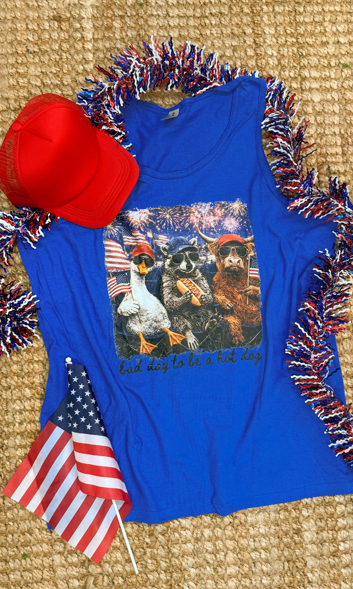 Bad Day To Be a Hot-Dog Animals Graphic Tank-Top