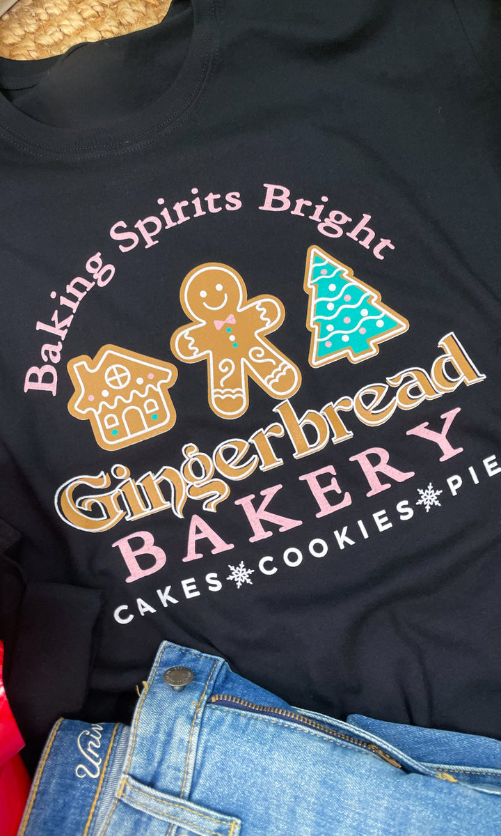 Baking Spirits Bright Gingerbread Bakery Christmas Long Sleeve Graphic T-Shirt