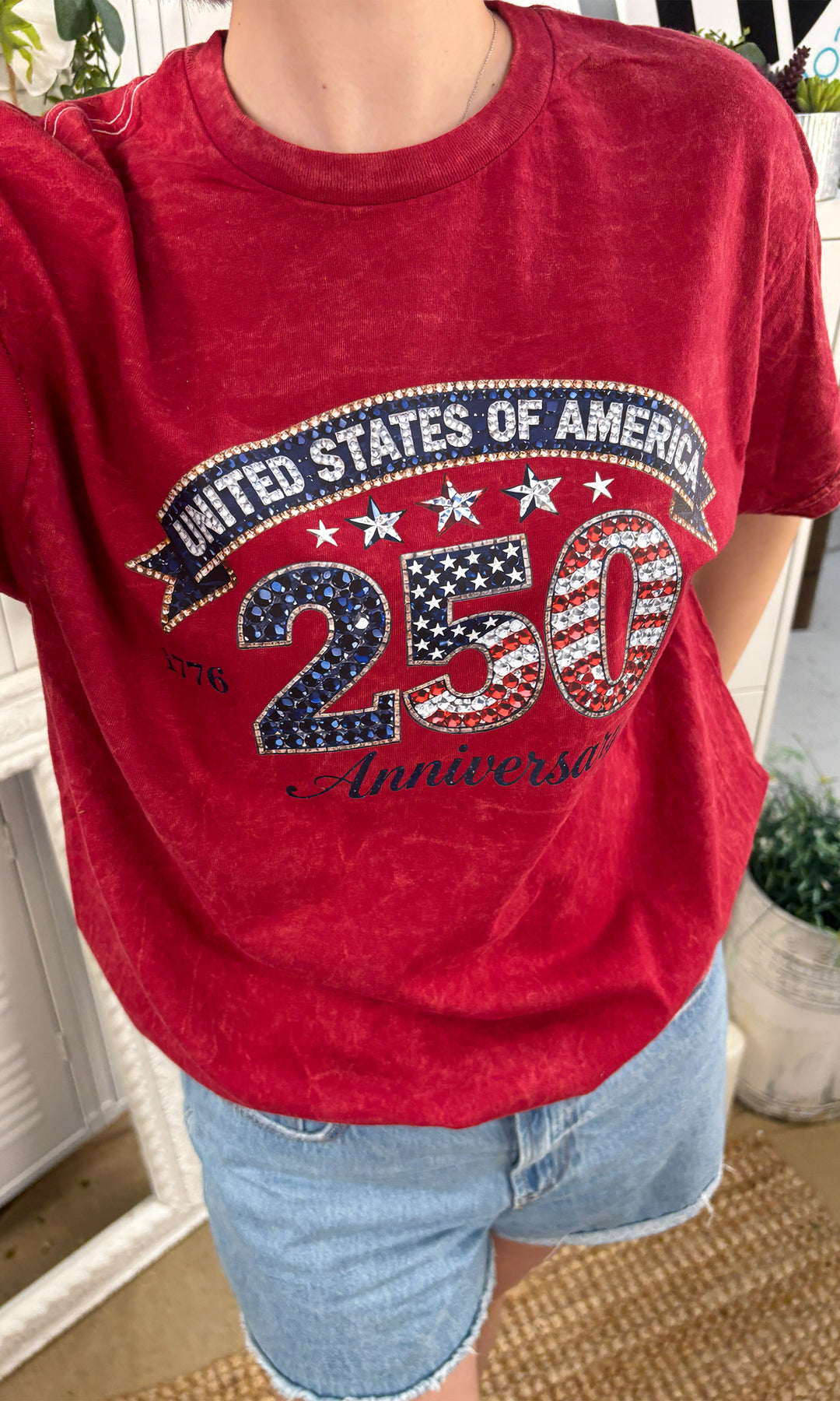 Bedazzle USA 250 Mineral Washed Graphic Shirt