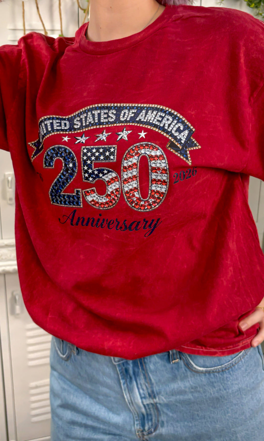 Bedazzle USA 250 Mineral Washed Graphic Shirt