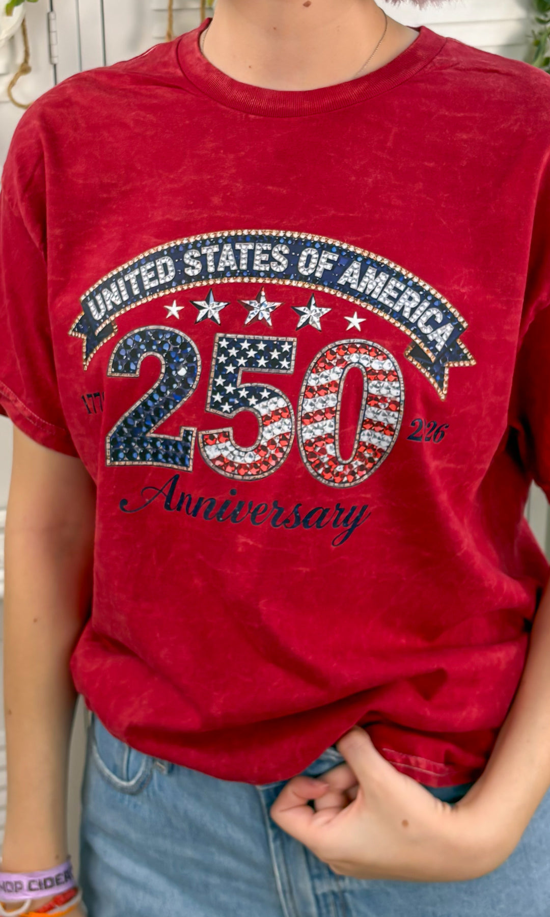 Bedazzle USA 250 Mineral Washed Graphic Shirt