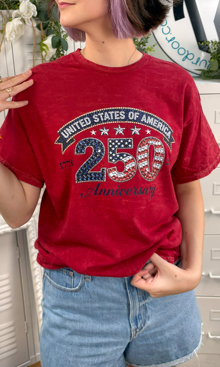 Bedazzle USA 250 Mineral Washed Graphic Shirt