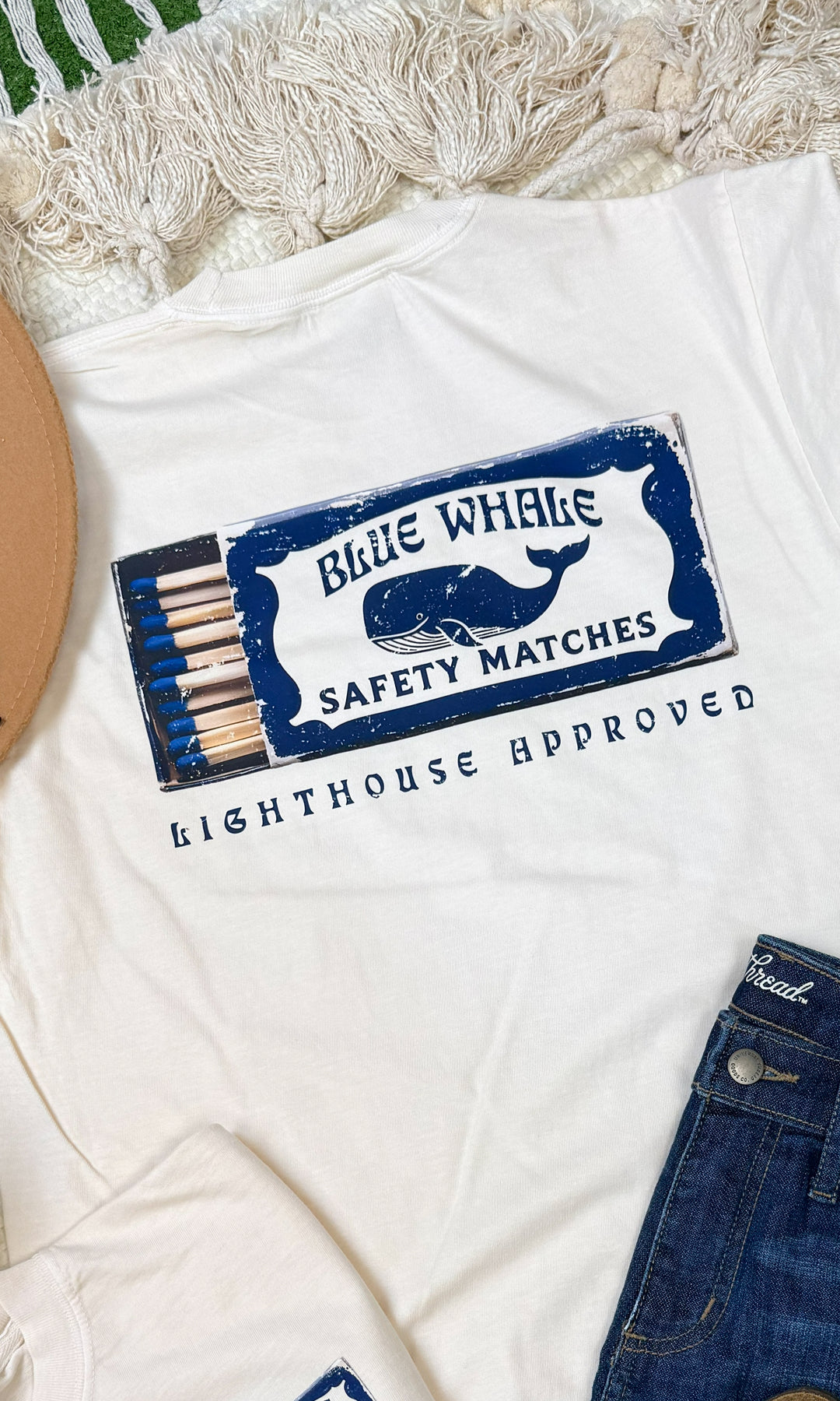 Blue Whale Safety Matches Comfort Color Graphic T-Shirt